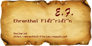 Ehrenthal Flórián névjegykártya